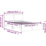  Okvir za krevet s uzglavljem crni 135x190 cm | shoptok.hr