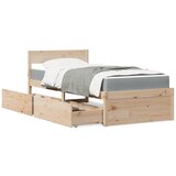 vidaXL Postelja s predali in vzmetnico 90x190 cm trdna borovina Cene