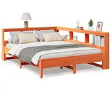 vidaXL Knjižna postelja brez vzmetnice vošč. rjava 135x190 cm borovina, (21791739) | Shoptok.si