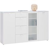 Mömax komoda xeno, bela, mlečno steklo | Shoptok.si