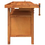  Radni stol s ladicama i škripcima 192x62x83 cm od drva bagrema | shoptok.hr
