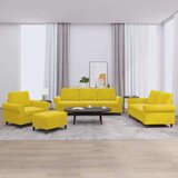 vidaXL 4-dijelni set sofa s jastucima žuti baršunasti | shoptok.hr