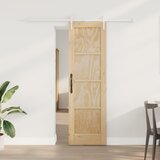 vidaXL Drsna vrata s kompletom opreme 61x198.5 cm iz trdega borovega lesa, Notranja vrata "ORKDAL" 61x198.5 cm iz trdega borovega lesa | Shoptok.si