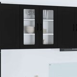 vidaXL Stenska kuhinjska omarica Črna 80 x 31 x 80 cm Konstruiran les | Shoptok.si