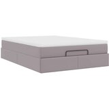  Otomanski posteljni okvir z vzmetnico siv 140x190 cm um. usnje, (22011848) | Shoptok.si