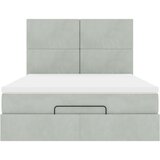  Otomanski krevet s madracima svijetlosivi 140x190 cm baršunasti | shoptok.hr