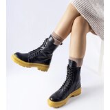 Gemre Black boots on a yellow sole Quennie | Shoptok.si