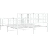 Metalni okvir kreveta uzglavlje i podnožje bijeli 150 x 200 cm | shoptok.hr