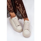 GOE Leather Women's Sneakers On Platform Beige | Shoptok.si