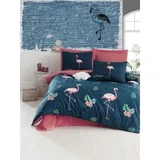 Filamin - Dark Blue Dark BluePinkGreen Super King Quilt Cover Set (EU) (IT)
