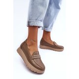 Boto Leather Platform Shoes with Ornamentation Beige Lehira | Shoptok.si