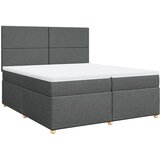 Maison Chic Box spring postelja - Vzmetna postelja z vzmetnico temno siva 200x200 cm blago SL17930, (21894530) | Shoptok.si