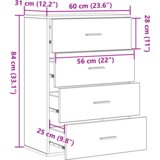 vidaXL Strani šal Črni hrast 60 x 39 x 80 cm Konstruiran les | Shoptok.si