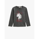 Koton Unicorn Printed Long Sleeved T-Shirt Crew Neck | Shoptok.si