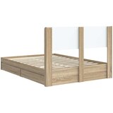  Krevetna konstrukcija s pohranom i uzglavljem Hrast sonoma Smeđa 140 x 190 cm | shoptok.hr