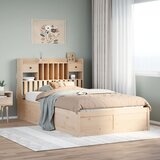 Maison Chic Posteljni okvir - Dvoposteljna postelja - Zakonska postelja brez vzmetnice 135x190 cm trdna borovina-J10625, (21771853) | Shoptok.si