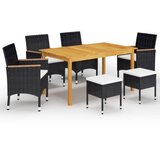 vidaXL 7-dijelni vrtni blagovaonski set crni Cijene
