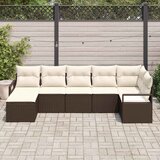  Set sofe 7 kom. Smeđa i krem poliratan 287 x 122 x 85 cm | shoptok.hr