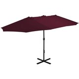  Vanjski suncobran s aluminijskim stupom 460 x 270 cm bordo Cene