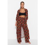 Trendyol Geometric Pattern Belted Maxi Woven Kimono & Kaftan with Balloon Sleeves | Shoptok.si