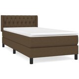  Krevet s oprugama i madracem tamnosmeđi 90 x 200 cm od tkanine | shoptok.hr