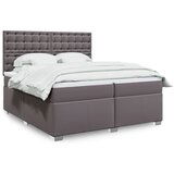  The Living Store Box spring postelja z vzmetnico siva 200x200 cm umetno usnje - Box Spring Postelja, (21457843) Cene