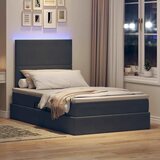  LED krevet za pohranu s madracem Tamnosiva 120 x 200 cm Baršun | shoptok.hr