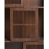 Kave Home Tamno smeđa biblioteka u dekoru oraha s kliznim vratima 84,5x170x42,5 cm Beyla – | shoptok.hr