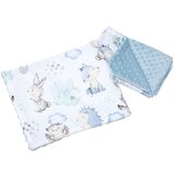 Medi Partners Quilt 55x75 + pillow 35x30 cotton + minky – deer and hedgehog + light blue minky Cijene