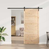  Klizna vrata 90 x 208 cm Masivna borovina Prirodna | shoptok.hr