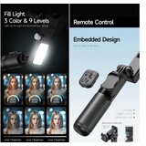  Tripod stabilizator Q19 smart AI sa selfie stickom i LED svetlom crni | Eponuda.com