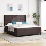 Posteljni okvir s vzmetnico - Temno rjav, 180x200 cm, Tkanina, (22052904) | Shoptok.si