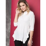 La Diva shirt decorated with frills on the sides white | Shoptok.si