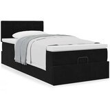 vidaXL Otomanski posteljni okvir z vzmetnico črn 90x200 cm žamet | Shoptok.si