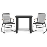  3-dijelni vrtni blagovaonski set od PVC ratana crni | shoptok.hr