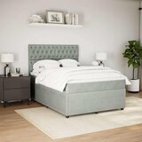  Krevet s oprugama i madracem svjetlosivi 140x190 cm baršunasti | shoptok.hr
