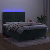  Krevet box spring s madracem LED tamnozeleni 140x200 cm baršun | shoptok.hr