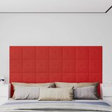  Zidna uzglavlja 12 pcs Vinska crvena 30 x 30 cm Lažna koža Cijene
