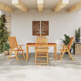  Set za objedovanje na otvorenom od 5 dijelova od čvrstog bagremovog drva sklopiv | shoptok.hr
