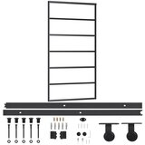 Furnova Drsna vrata z opremo ESG steklo in aluminij 102x205 cm, (21944800) | Shoptok.si