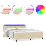  Krevet s kutijom s madracem &amp LED bež 180x200 cm tkanina | shoptok.hr