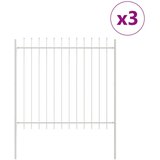  Vrtna ograja z bodicami, bela, 5,1 x 1,5 m, jeklo | Shoptok.si