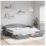 vidaXL Izvlečna dnevna postelja s predali svetlo siva 80x200 | Shoptok.si