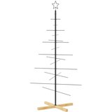  Metalno božićno drvce s drvenim stalkom crno 150 cm | shoptok.hr