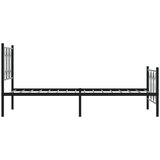  Metalni okvir kreveta uzglavlje i podnožje crni 80x200 cm | shoptok.hr