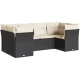 vidaXL 6-dijelni set vrtnih sofa s jastucima crni od poliratana | shoptok.hr