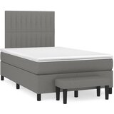 Maison Chic Box spring postelja - Vzmetna postelja z vzmetnico temno siva 120x190 cm blago SL10024, (21903596) | Shoptok.si