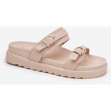 Boto Women's Platform Sandals With Golden Buckles Beige Wernone | Shoptok.si