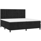  S oprugama i madracem crni 200x200 cm baršunasti | shoptok.hr