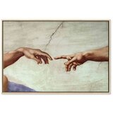  Slika - Michelangelo – The Creation of Adam (hands) 60x40 U prirodnom drvenom okviru | shoptok.hr